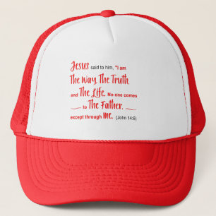 HAT mit Vers "Ich bin der Weg.." John 14:6 Truckerkappe
