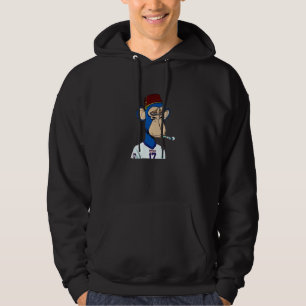 Hat Monkey Animal Chimpanzee Blue Primat Gorilla Hoodie