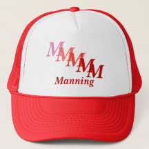 Hat - Name und Stepped Monogram (rot)