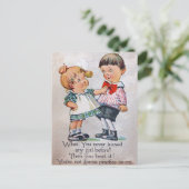 Hat noch nie ein Mädchen geküsst? Postkarte (Stehend Vorderseite)