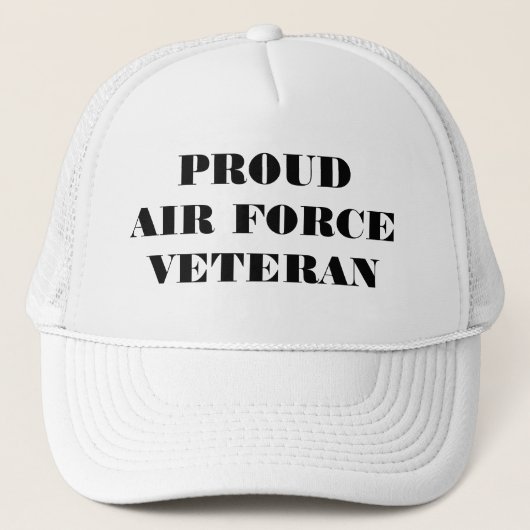 Hat Proud Air Force Veteran Truckerkappe (Vorderseite)