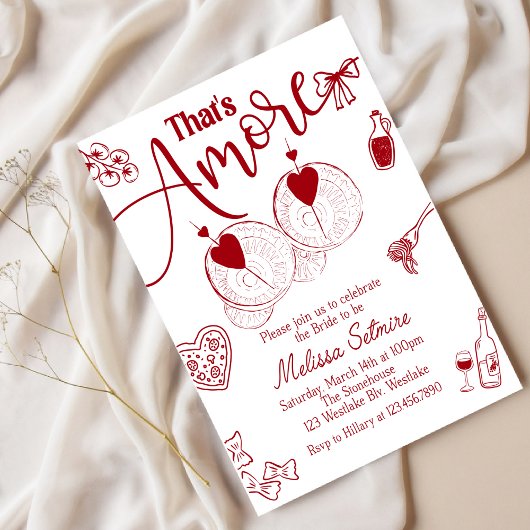 hat’s Amore Bridal Shower Invitation, Italian Them Einladung