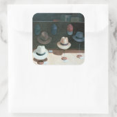 Hat Shop 1990 Quadratischer Aufkleber (Tasche)