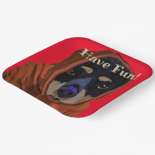 Hat Spaß Rottweiler Pappteller (Gewinkelt)