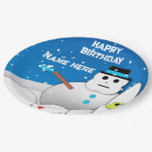 Hat Spaß Snowman Pappteller (Schrägansicht)