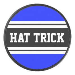 HAT TRICK Bright Blue Schwarz-weiß Racing Streifen Eishockey Puck