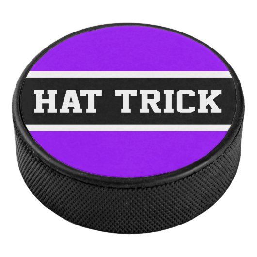 HAT TRICK Fun Helle Lila schwarze Streifen Eishockey Puck (3/4)