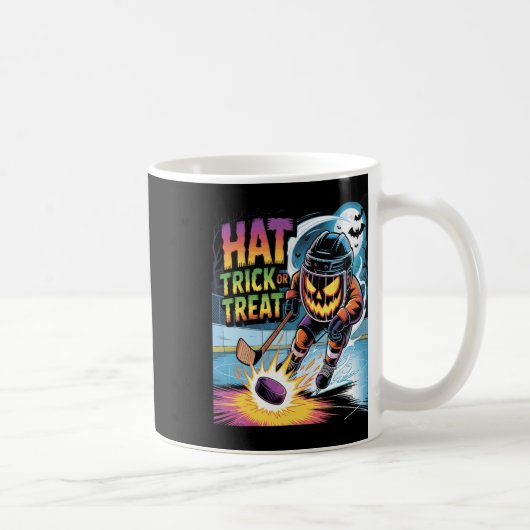 Hat Trick oder Streich Funny Eishockey Halloween K Kaffeetasse (Rechts)