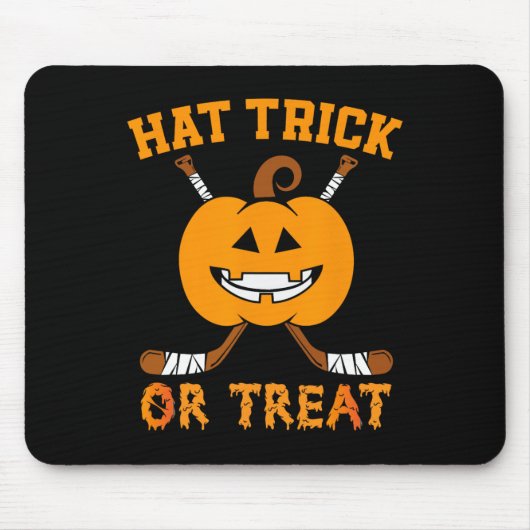 Hat Trick oder Treat Fun Eishockey Halloween Costu Mousepad (Vorne)