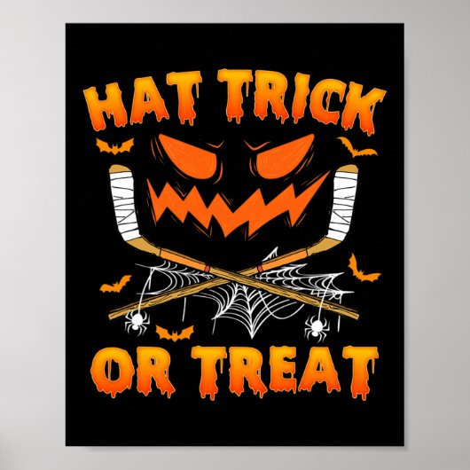 Hat Trick oder Treat Fun Eishockey Halloween Costu Poster (Vorne)