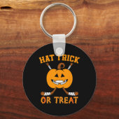 Hat Trick oder Treat Fun Eishockey Halloween Costu Schlüsselanhänger (Vorderseite)