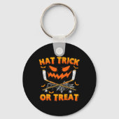 Hat Trick oder Treat Fun Eishockey Halloween Costu Schlüsselanhänger (Vorderseite)
