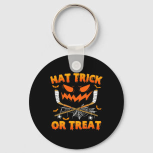 Hat Trick oder Treat Fun Eishockey Halloween Costu Schlüsselanhänger