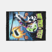 Hat Trick oder Treat Lustiger Eishockey-Geist Hall Fleecedecke (Vorderseite (Horizontal))