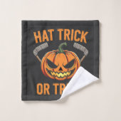 Hat Trick oder Treat Spooky Halloween Eishockey Badhandtuch Set (Waschlappen)