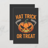 Hat Trick oder Treat Spooky Halloween Eishockey Einladung (Vorne/Hinten)