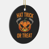 Hat Trick oder Treat Spooky Halloween Eishockey Keramik Ornament (Rechts)