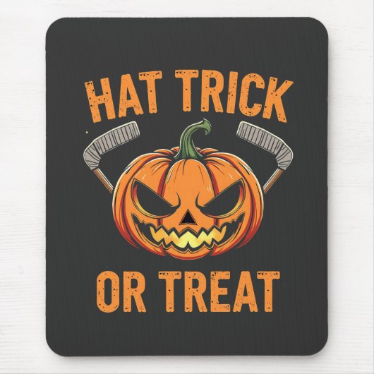 Hat Trick oder Treat Spooky Halloween Eishockey Mousepad (Vorne)