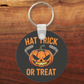 Hat Trick oder Treat Spooky Halloween Eishockey Schlüsselanhänger (Vorderseite)