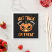 Hat Trick oder Treat Spooky Halloween Eishockey Serviette (Beispiel)