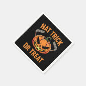 Hat Trick oder Treat Spooky Halloween Eishockey Serviette (Ecke)