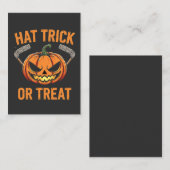 Hat Trick oder Treat Spooky Halloween Eishockey Visitenkarte (Vorne/Hinten)