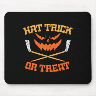 Hat Trick or Treat Ice Hockey Halloween Boy Men Pl Mousepad