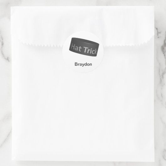 Hat Trick Puck Runder Aufkleber (Tasche)