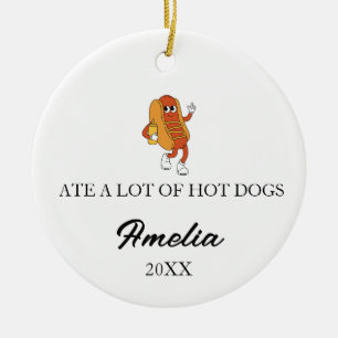 HAT VIELE HOT DOGS GEGESSEN, Lustige Hot-Dog-Gesch Keramik Ornament
