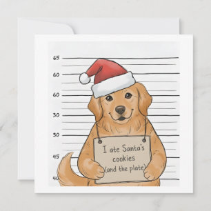 Hat Weihnachtsmanns Kekse gefressen Golden Retriev Feiertagskarte