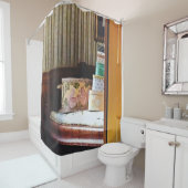 Hatboxes Seen Through an Open Door Duschvorhang (Beispiel)