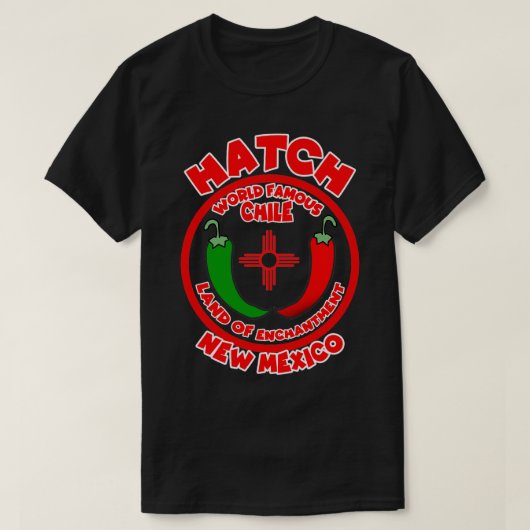 Hatch New Mexico World Der berühmte Chile Land Enc T-Shirt (Design vorne)