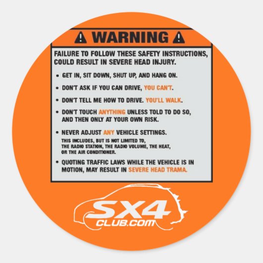 Hatch Warning Sticker (Vorderseite)