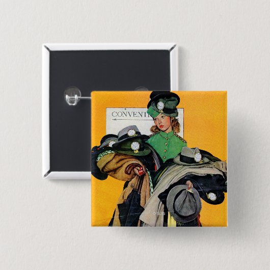 Hatcheck Girl Button (Vorne & Hinten)