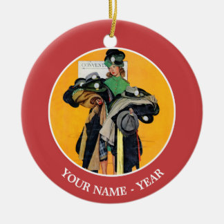 Hatcheck Girl Keramik Ornament