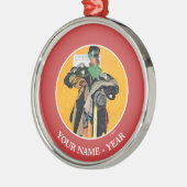 Hatcheck Girl Silbernes Ornament (Links)