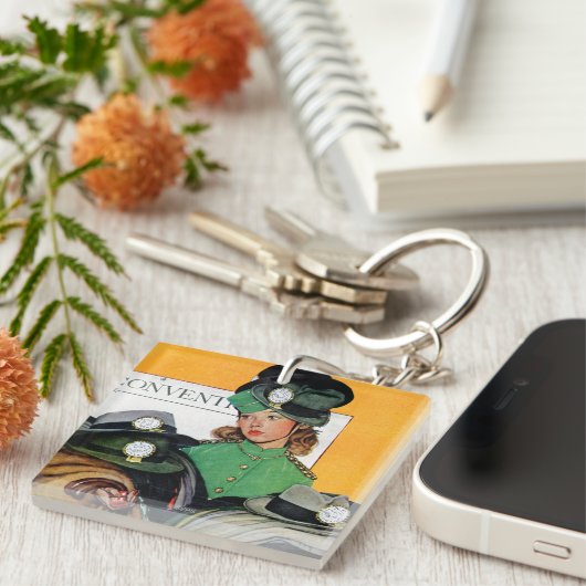 Hatcheck Mädchen Schlüsselanhänger (Vorderseite rechts)