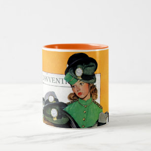 Hatcheck Mädchen Zweifarbige Tasse