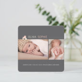 Hatched Egg Baby Chick Girl Geburtserklärung Ankündigung (Stehend Vorderseite)