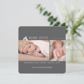 Hatched Egg Chick Girl Foto Baby Ankündigung (Stehend Vorderseite)