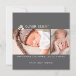 Hatched Ei Baby Chick Foto Geburtsankündigung Ankündigung