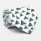 Hatched Triangle 250319 - Dark Green on White Krawatte (Gerollt)