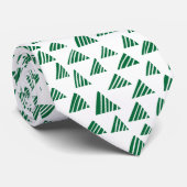 Hatched Triangle 250319 - Forest Green on White Krawatte (Gerollt)