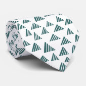 Hatched Triangle 250319 - Moss Green on White Krawatte (Gerollt)