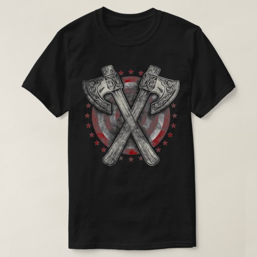 Hatchet Ae Throwing Pocket Abzeichen  T-Shirt (Design vorne)