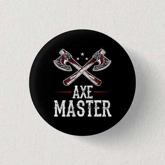 Hatchet Ax Throwing Lumberjack Ax Master Button (Vorderseite)