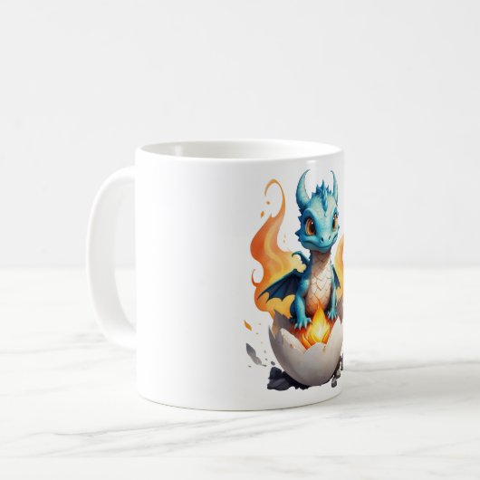 Hatching Baby Dragon Fantasy Kaffeetasse (Vorderseite Links)