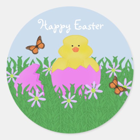 Hatching Baby Duck Happy Oaster Stickers (Vorderseite)