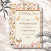 Hatching Bald Chicken Baby Girl Dusche Dankeskarte