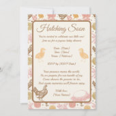 Hatching Bald Chicken Girl Baby Dusche Einladung (Vorderseite)